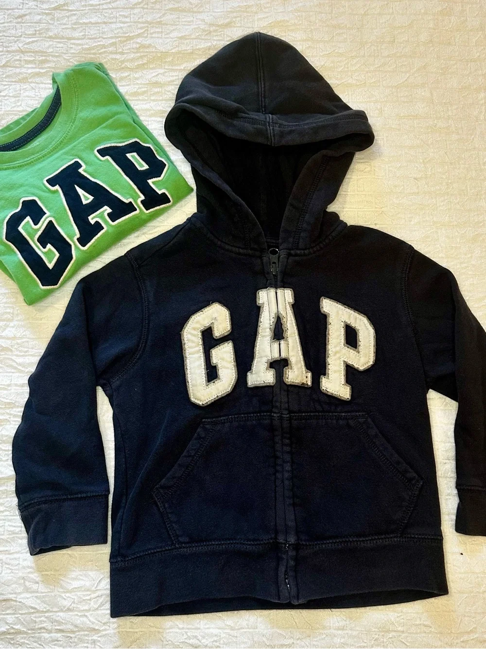 Baby GAP Bundle - Navy Zip Hoodie 4T & Green Long Sleeve Shirt 3T